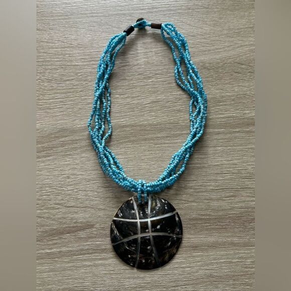 NWOT … Beaded “STATEMENT” Pendent Necklace - Picture 1 of 2